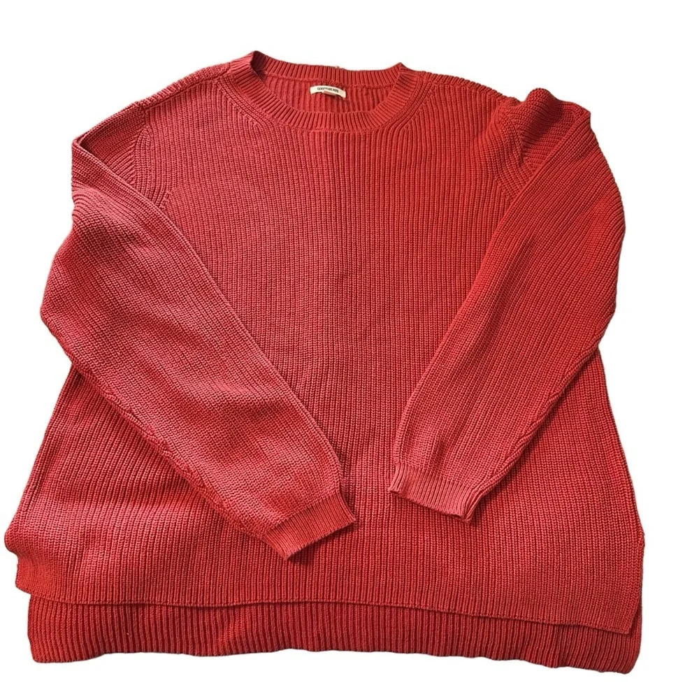 GoodThreads women's XXL burnt orange oversized crew knit sweater, nwt